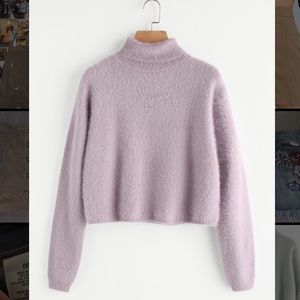 shein purple cropped turtleneck